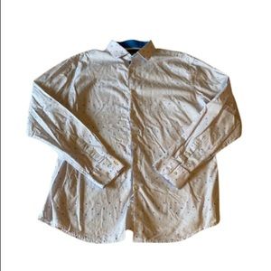 Penguin Mens’ Embroidered Dotted Long Sleeve Button Down Shirt | Sz 16.5x34/35